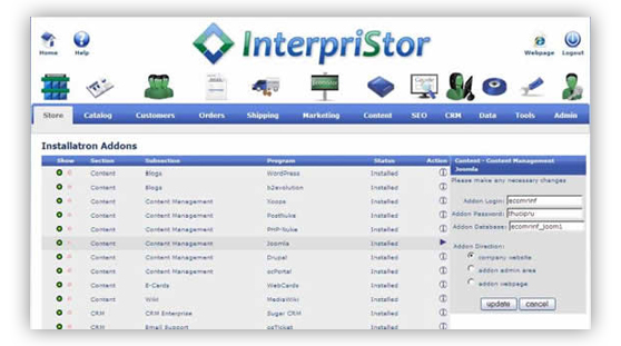 addons integrazon management ecomstor seo 3rd generation osCommerce compatible ecommerce software webware